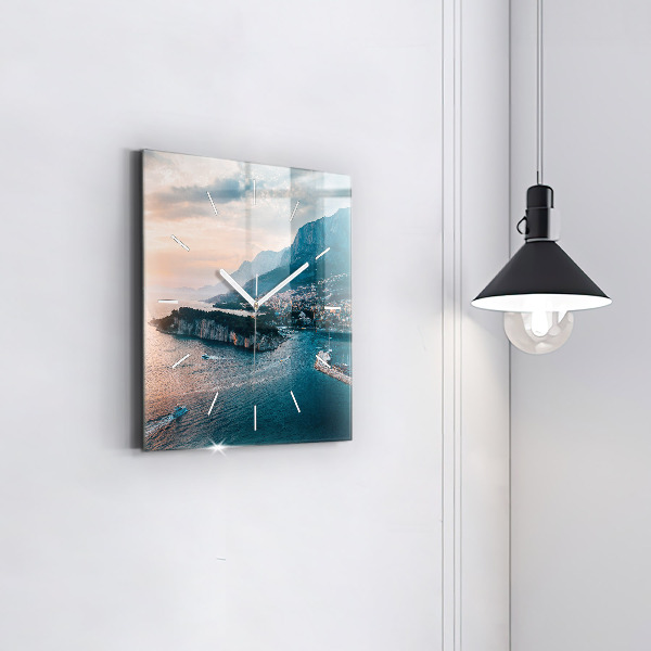 Zegar ścienny kwadratowy Wyspa w Chorwacji