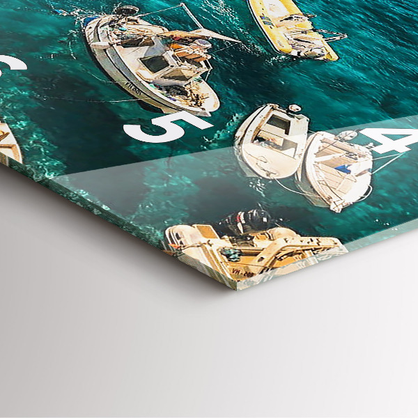 Zegar ścienny kwadratowy Łodzie w Chorwacji