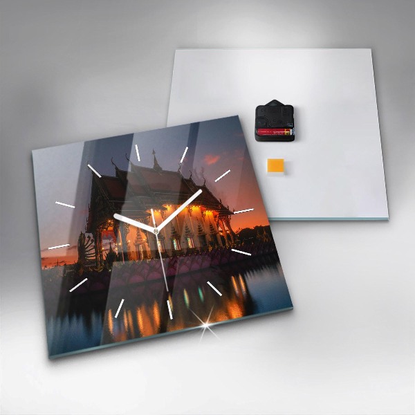 Zegar ścienny kwadratowy Świątynia w Bangkok