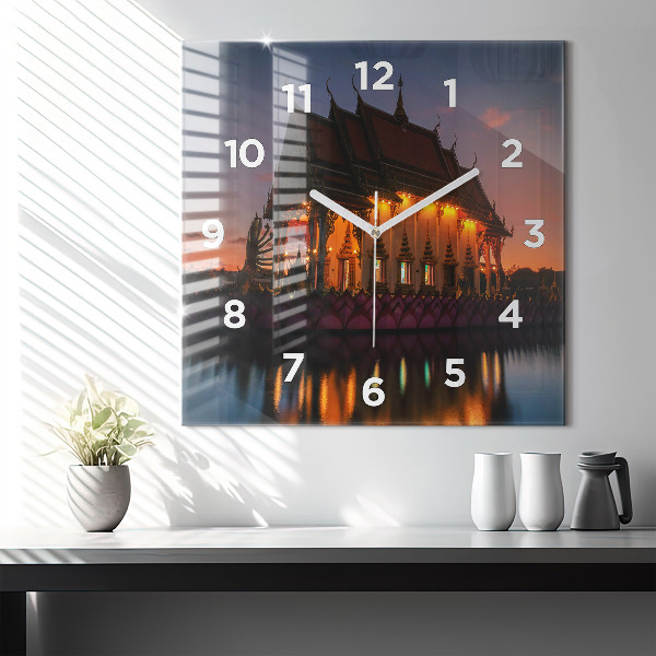Zegar ścienny kwadratowy Świątynia w Bangkok