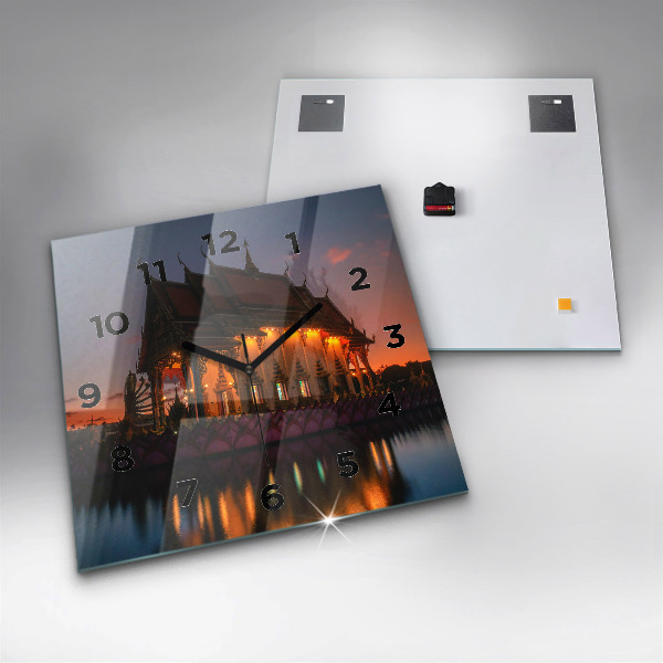 Zegar ścienny kwadratowy Świątynia w Bangkok