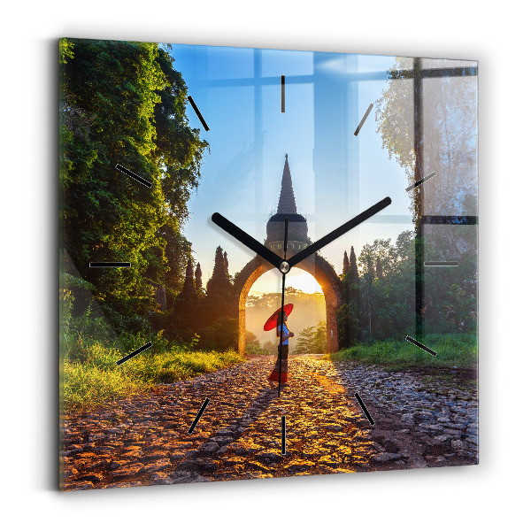 Kwadratowy zegar Park Surat Thani Tajlandia