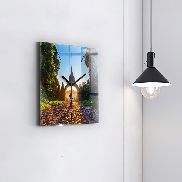 Kwadratowy zegar Park Surat Thani Tajlandia