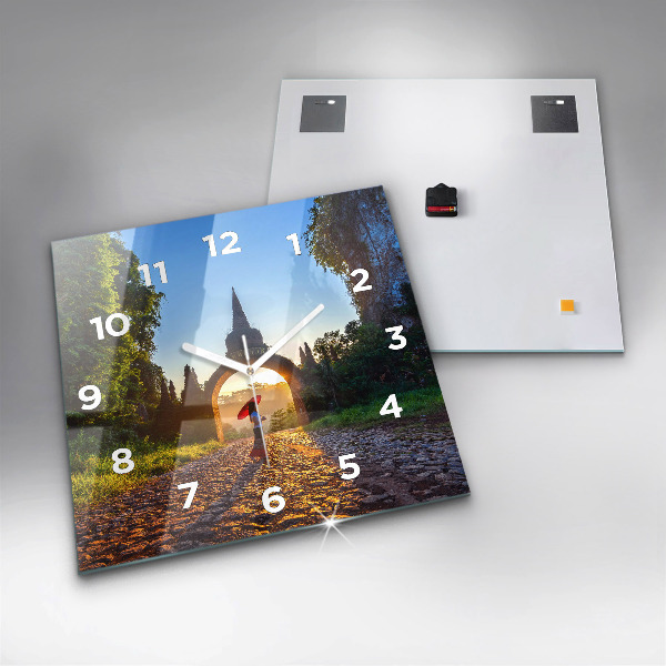 Kwadratowy zegar Park Surat Thani Tajlandia