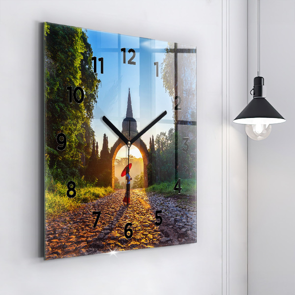 Kwadratowy zegar Park Surat Thani Tajlandia