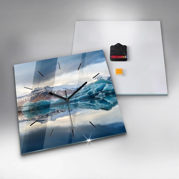 Kwadratowy zegar Jezioro Jokulsarlon Islandia