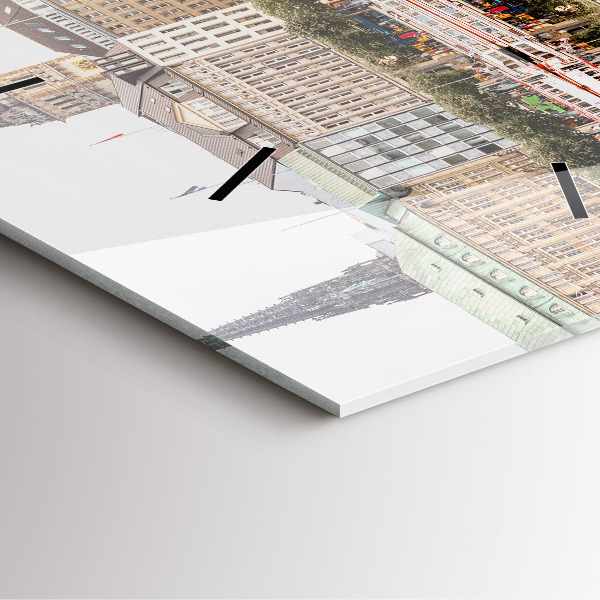 Kwadratowy zegar Rzeka Hamburg Niemcy