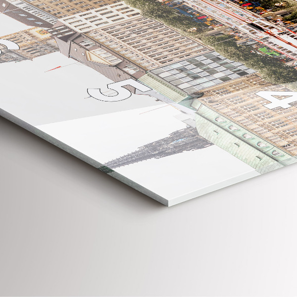 Kwadratowy zegar Rzeka Hamburg Niemcy