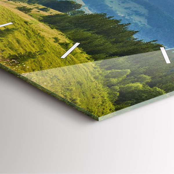 Kwadratowy zegar Krajobraz z lasami