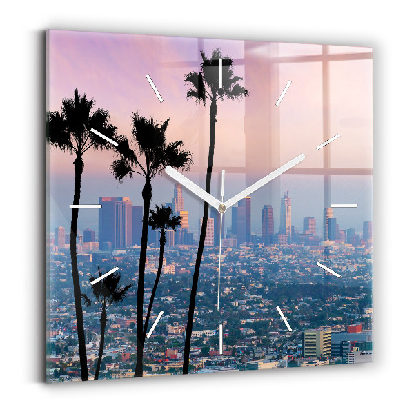 Kwadratowy zegar Zachód słońca Los Angeles
