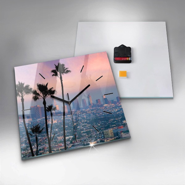 Kwadratowy zegar Zachód słońca Los Angeles