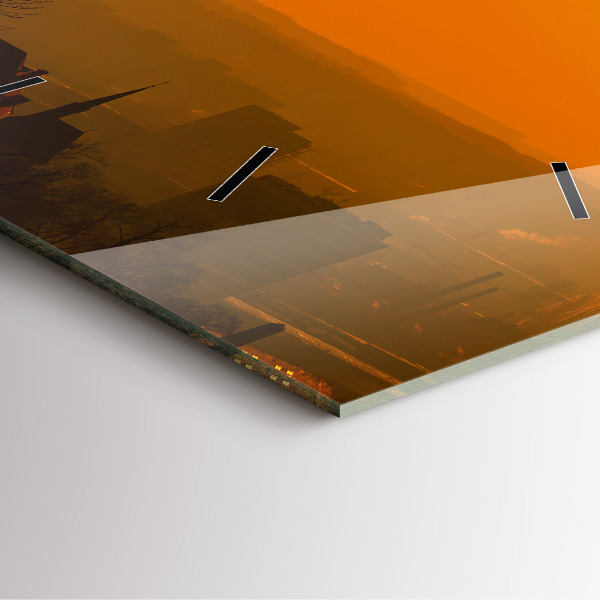 Kwadratowy zegar Widok na katedrę Brno