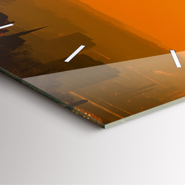 Kwadratowy zegar Widok na katedrę Brno