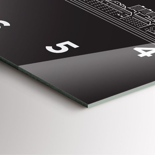 Kwadratowy zegar Miasto Ostrawa rysunek