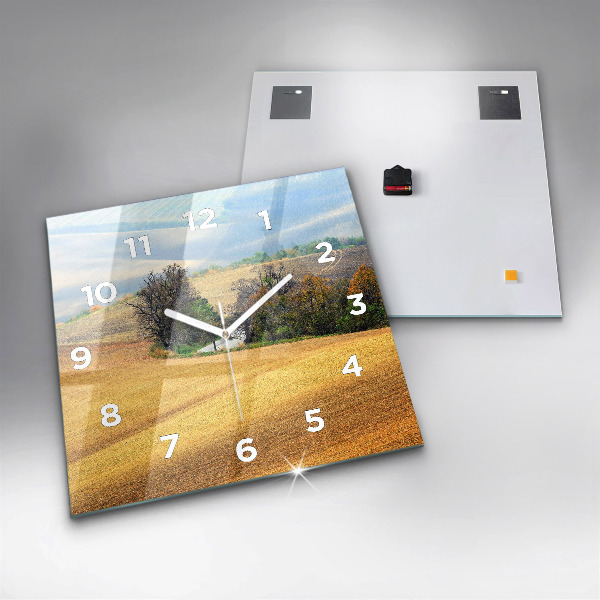 Kwadratowy zegar Morawy wiejski Krajobraz
