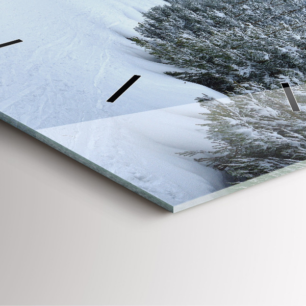 Zegar na ścianę kwadratowy Czeskie Karkonosze w zimie