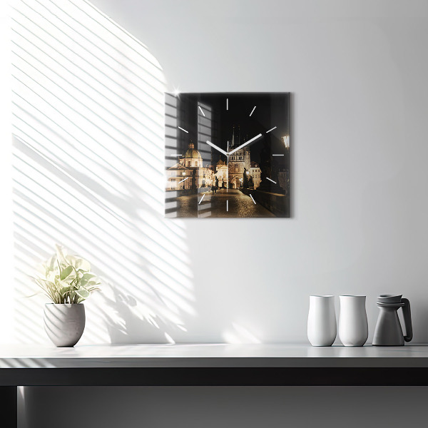 Zegar na ścianę kwadratowy Most Karola w Pradze