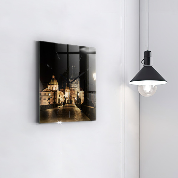 Zegar na ścianę kwadratowy Most Karola w Pradze