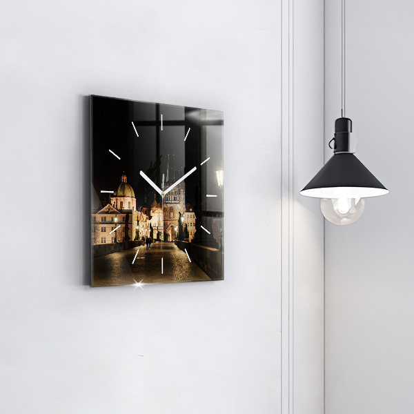 Zegar na ścianę kwadratowy Most Karola w Pradze