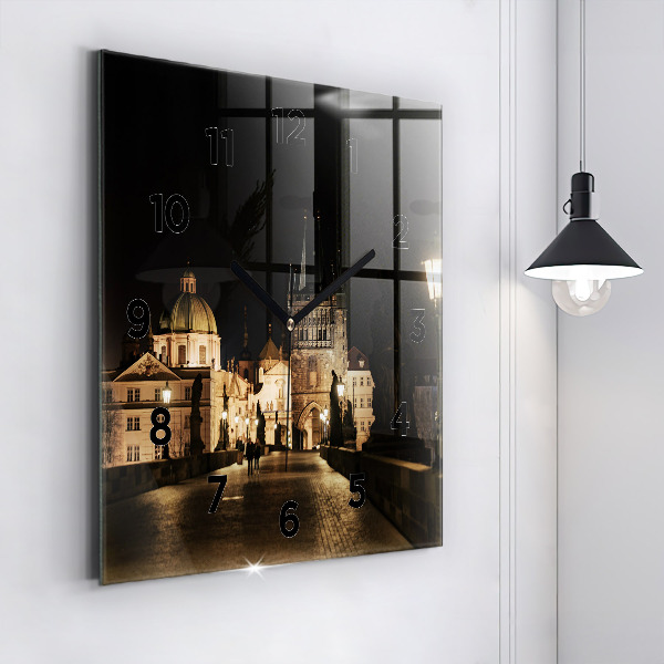 Zegar na ścianę kwadratowy Most Karola w Pradze