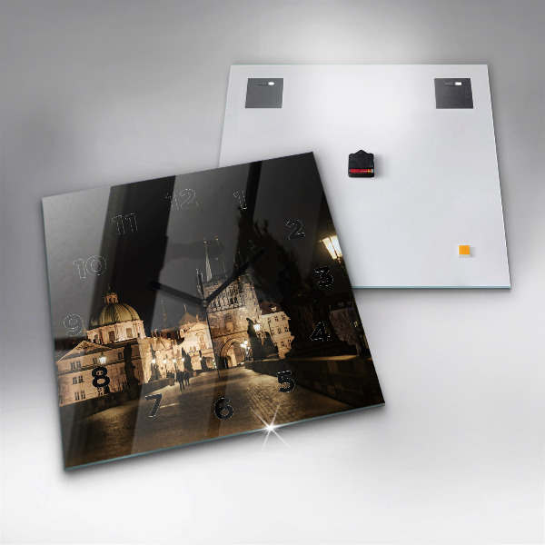 Zegar na ścianę kwadratowy Most Karola w Pradze
