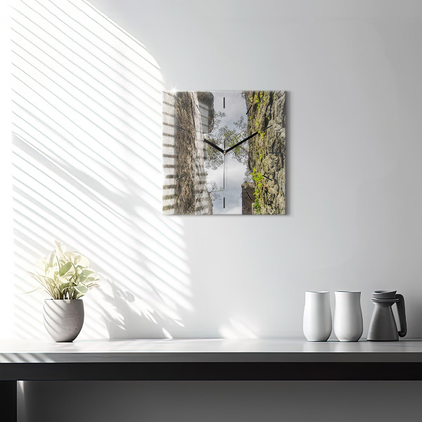 Zegar na ścianę kwadratowy Skalne miasto w Czechach