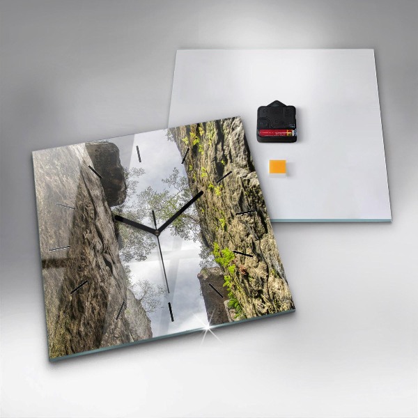 Zegar na ścianę kwadratowy Skalne miasto w Czechach