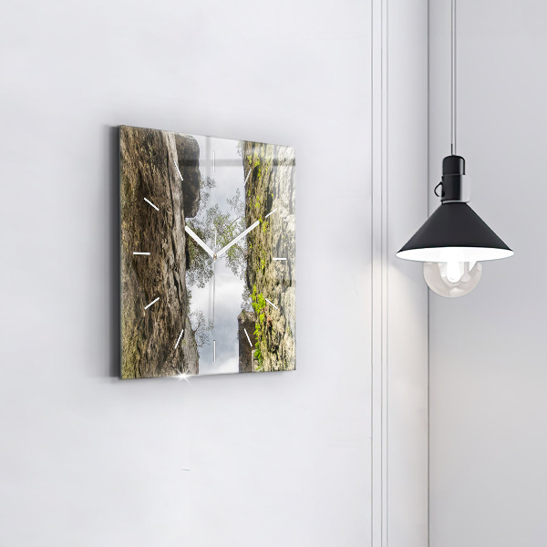 Zegar na ścianę kwadratowy Skalne miasto w Czechach