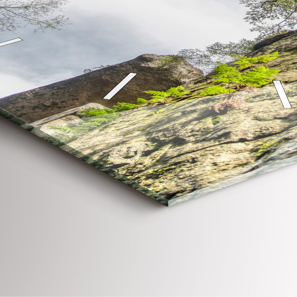 Zegar na ścianę kwadratowy Skalne miasto w Czechach