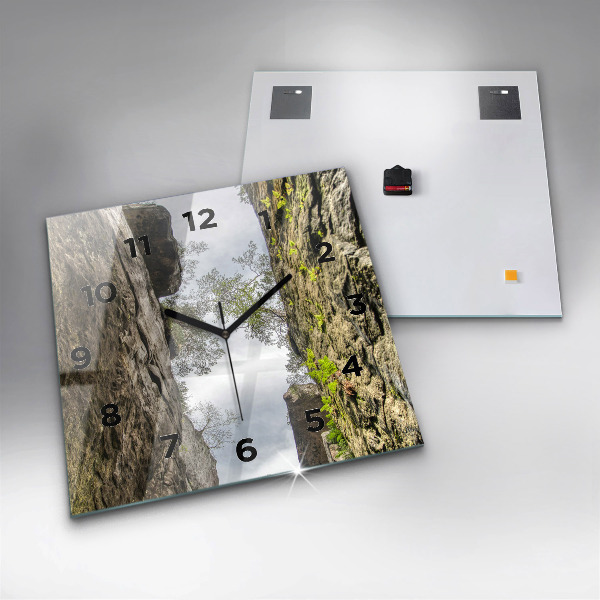 Zegar na ścianę kwadratowy Skalne miasto w Czechach