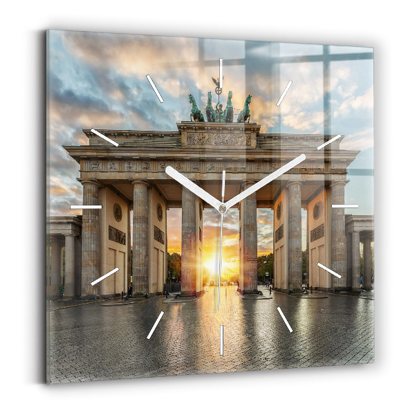 Kwadratowy zegar Brama Brandenburska w Berlinie