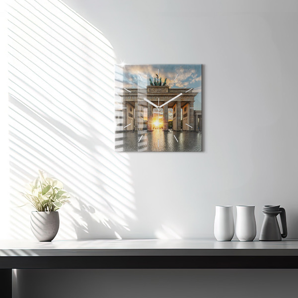 Kwadratowy zegar Brama Brandenburska w Berlinie