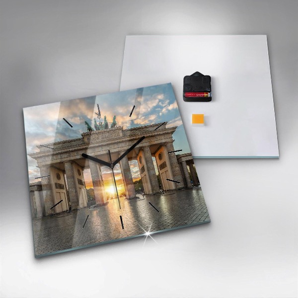 Kwadratowy zegar Brama Brandenburska w Berlinie