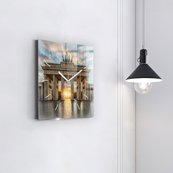 Kwadratowy zegar Brama Brandenburska w Berlinie