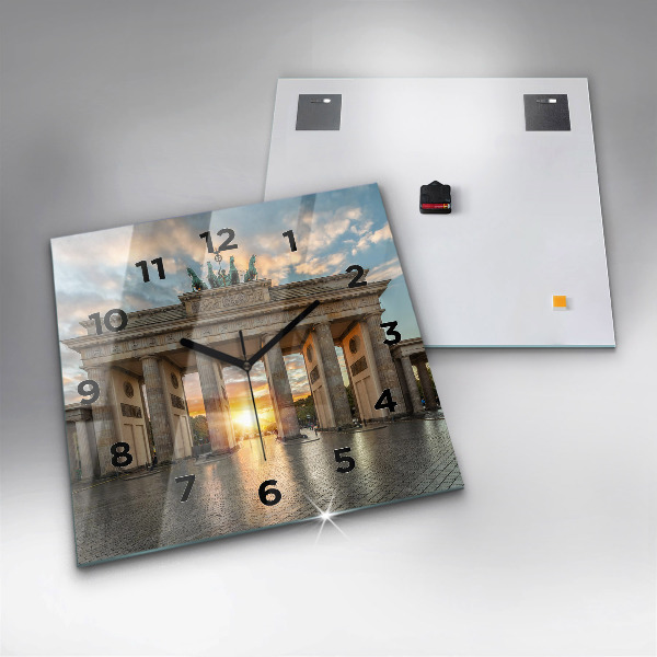 Kwadratowy zegar Brama Brandenburska w Berlinie