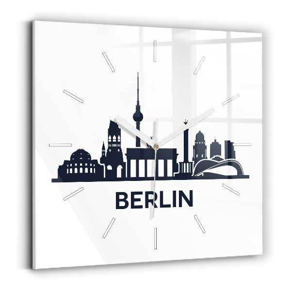 Kwadratowy zegar Ilustracja miasta Berlin