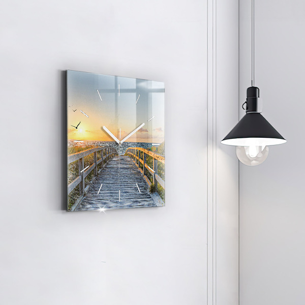 Kwadratowy zegar Wakacje na plaży