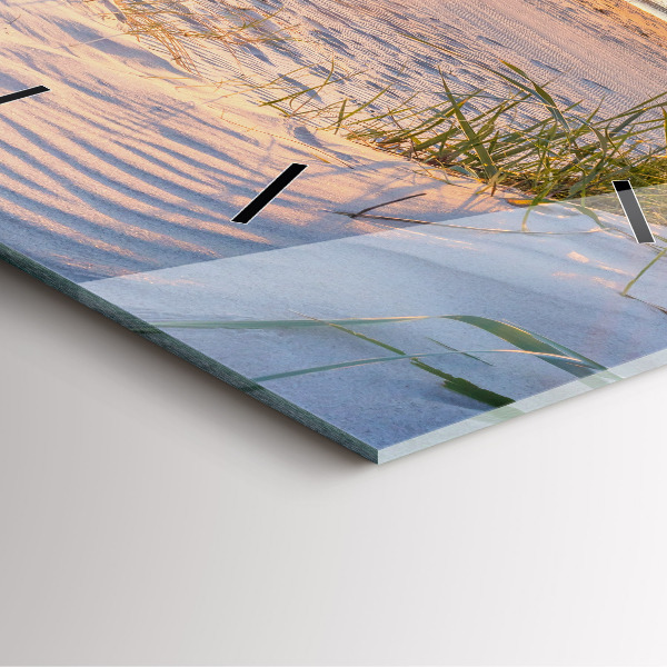 Kwadratowy zegar Zachód słońca nad morzem