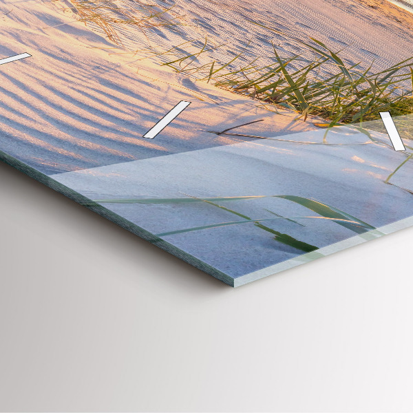 Kwadratowy zegar Zachód słońca nad morzem