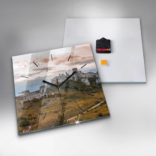 Kwadratowy zegar Zamek Spiski na Słowacji