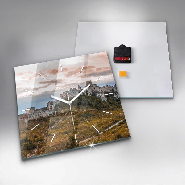 Kwadratowy zegar Zamek Spiski na Słowacji