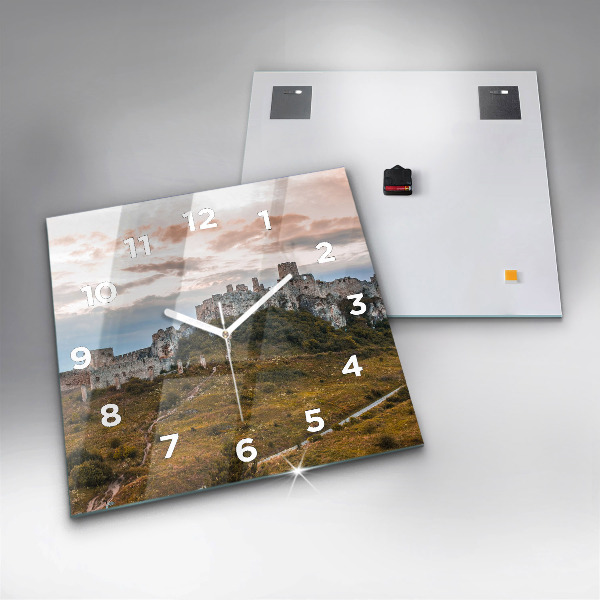 Kwadratowy zegar Zamek Spiski na Słowacji