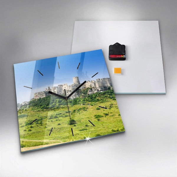 Kwadratowy zegar Zamek Spiski na Słowacji