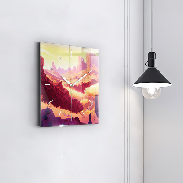 Zegar na ścianę kwadratowy Pustynia w Arizonie