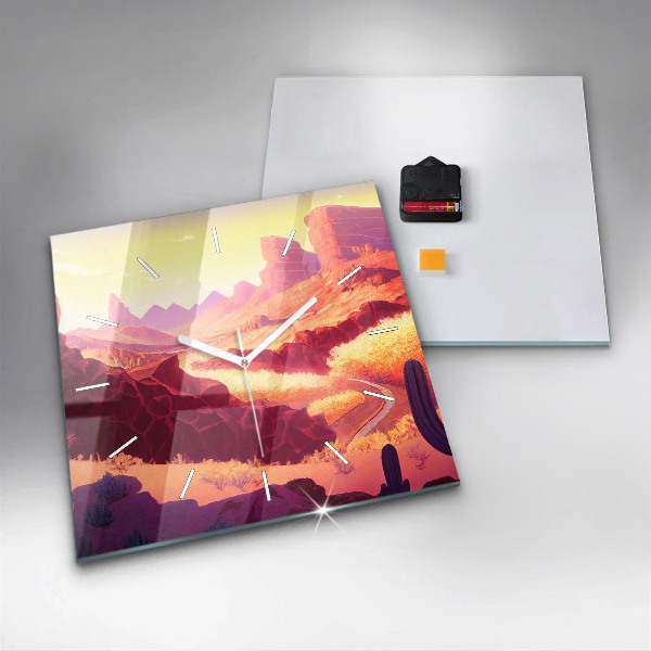 Zegar na ścianę kwadratowy Pustynia w Arizonie