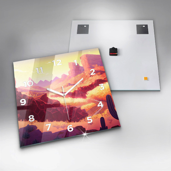 Zegar na ścianę kwadratowy Pustynia w Arizonie