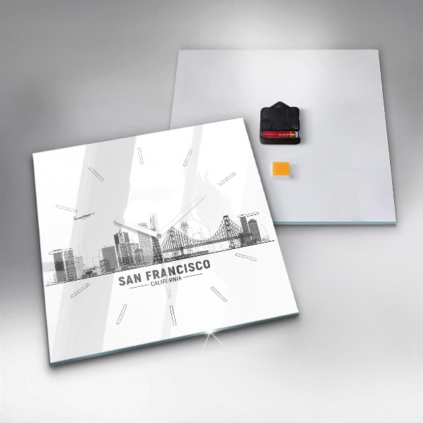 Kwadratowy zegar Panorama San Francisco