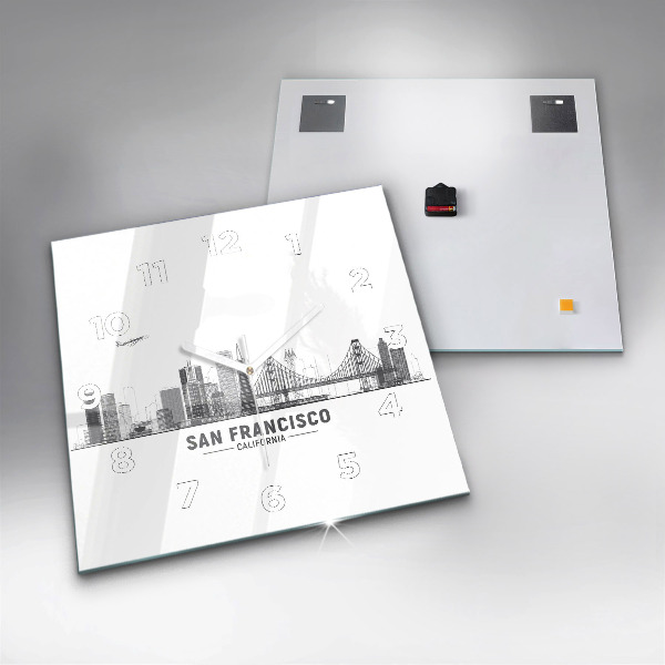 Kwadratowy zegar Panorama San Francisco