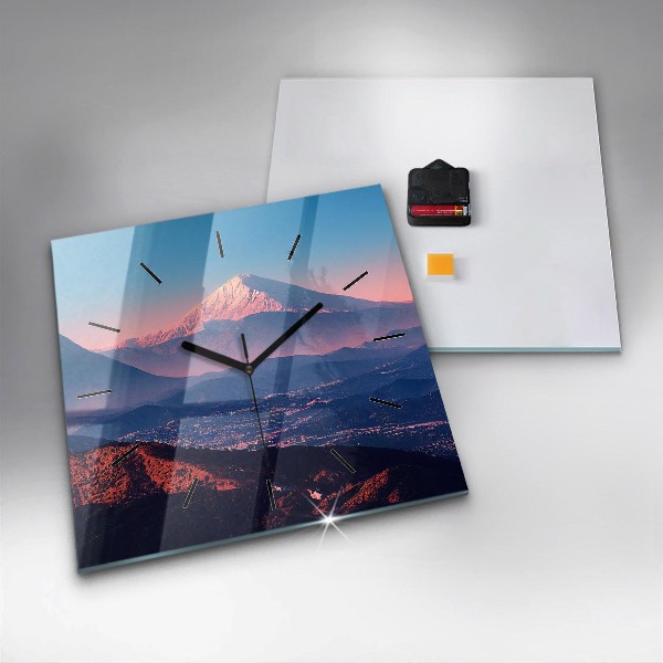 Zegar ścienny kwadratowy Góry w San Antonio USA