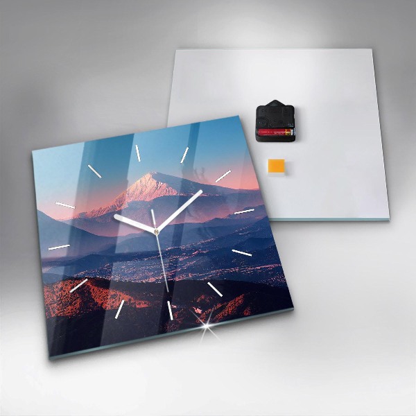 Zegar ścienny kwadratowy Góry w San Antonio USA